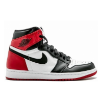 Кроссовки зимние Nike Air Jordan 1 с мехом красно-черные с белым