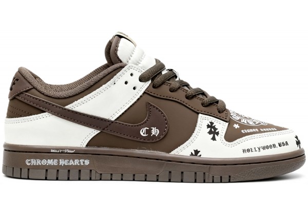 Кроссовки Nike Dunk Low x Chrome Heart Brown