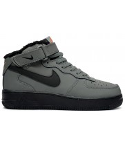 Кроссовки Nike Air Force 1 Mid Dark Grey зимние
