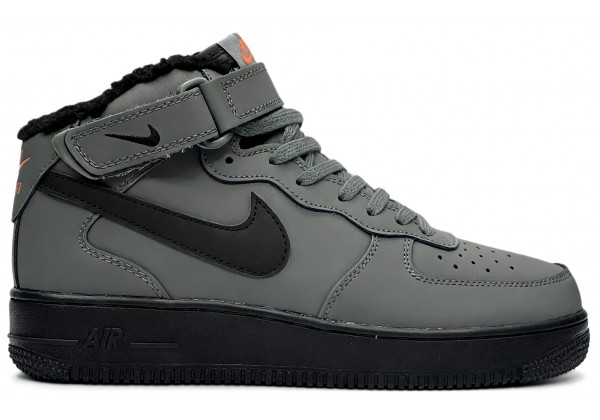 Кроссовки Nike Air Force 1 Mid Dark Grey зимние
