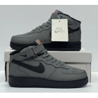 Кроссовки Nike Air Force 1 Mid Dark Grey зимние