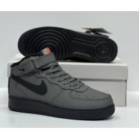 Кроссовки Nike Air Force 1 Mid Dark Grey зимние