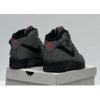Кроссовки Nike Air Force 1 Mid Dark Grey зимние