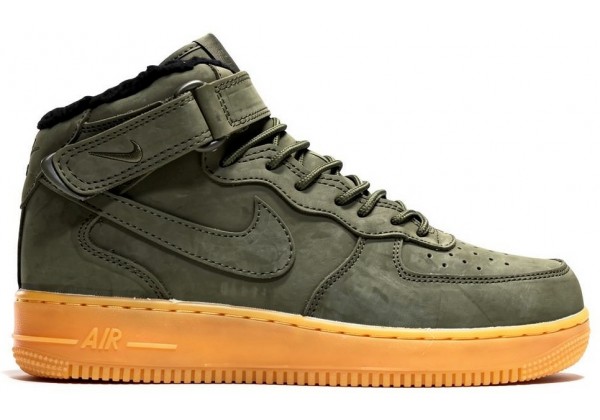 Кроссовки Nike Air Force 1 Mid '07 Medium Olive Gum зимние