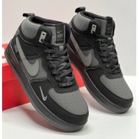 Кроссовки Nike Air Force 1 Mid Winter (-32°C) Grey Black