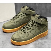 Кроссовки Nike Air Force 1 Mid '07 Medium Olive Gum зимние