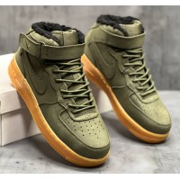 Кроссовки Nike Air Force 1 Mid '07 Medium Olive Gum зимние