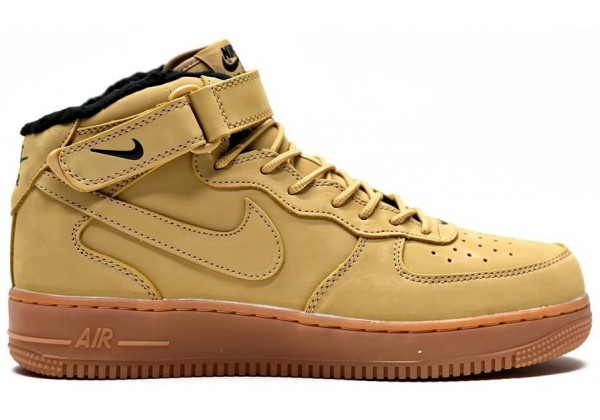 Кроссовки Nike Air Force 1 Mid '07 Flax зимние