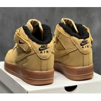 Кроссовки Nike Air Force 1 Mid '07 Flax зимние