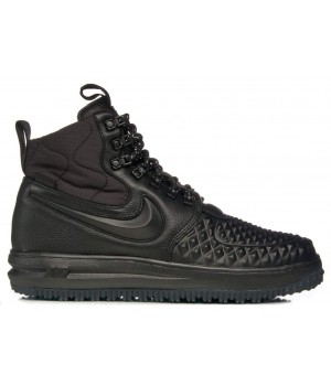Кроссовки Nike Lunar Force 1 Duckboot 17 Triple Black с мехом