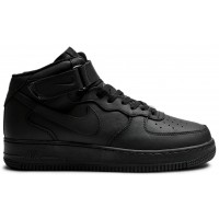 Кроссовки Nike Air Force 1 Mid '07 Black с мехом