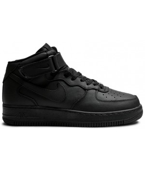 Кроссовки Nike Air Force 1 Mid '07 Black с мехом