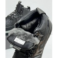 Кроссовки Nike Lunar Force 1 Duckboot 17 Triple Black с мехом