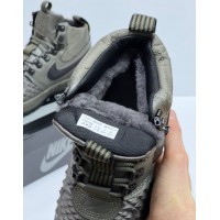 Кроссовки Nike Lunar Force 1 Duckboot 17 Medium Olive с мехом
