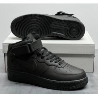 Кроссовки Nike Air Force 1 Mid '07 Black с мехом