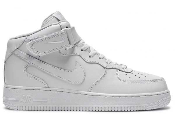 Кроссовки Nike Air Force 1 Mid White с мехом