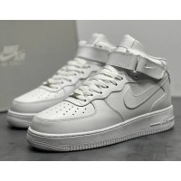 Кроссовки Nike Air Force 1 Mid White с мехом