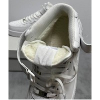 Кроссовки Nike Air Force 1 Mid White с мехом