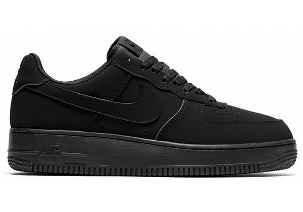 Кроссовки Nike Air Force 1 Low Nubuck Triple Black утепленные