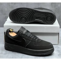 Кроссовки Nike Air Force 1 Low Nubuck Triple Black утепленные