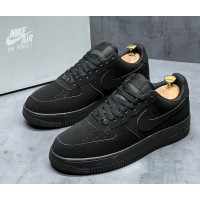 Кроссовки Nike Air Force 1 Low Nubuck Triple Black утепленные