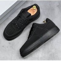 Кроссовки Nike Air Force 1 Low Nubuck Triple Black утепленные