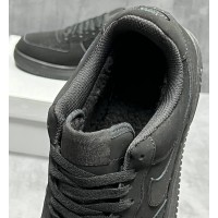 Кроссовки Nike Air Force 1 Low Nubuck Triple Black утепленные