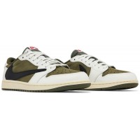 Кроссовки Travis Scott x Nike Air Jordan 1 Retro Low OG SP Reverse Olive