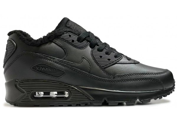 Кроссовки зимние Nike Air Max 90 Leather Black