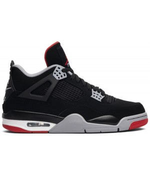 Nike Air Jordan IV 4 Retro Black Cement с мехом
