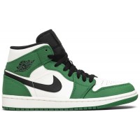 Nike Air Jordan 1 High Pine Green White с мехом