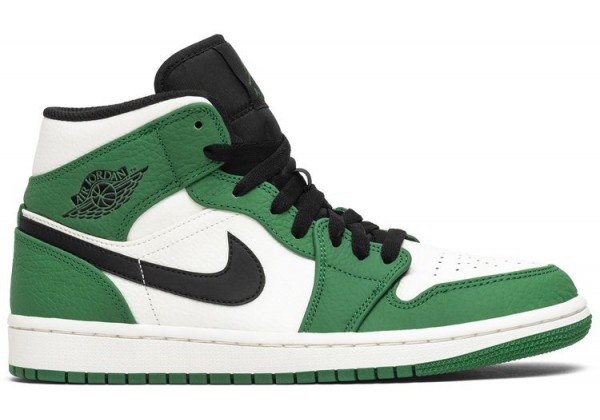 Nike Air Jordan 1 High Pine Green White с мехом