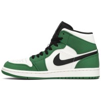 Nike Air Jordan 1 High Pine Green White с мехом