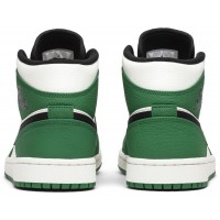 Nike Air Jordan 1 High Pine Green White с мехом