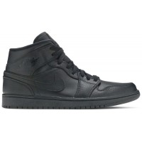 Nike Air Jordan 1 Mid Triple Black 2020 зимние