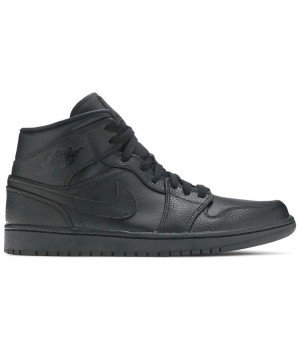 Nike Air Jordan 1 Mid Triple Black 2020 зимние