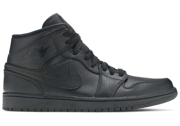 Nike Air Jordan 1 Mid Triple Black 2020 зимние