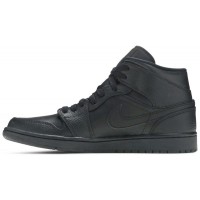 Nike Air Jordan 1 Mid Triple Black 2020 зимние