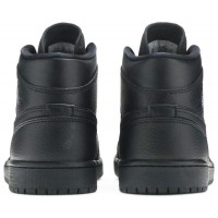 Nike Air Jordan 1 Mid Triple Black 2020 зимние