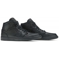 Nike Air Jordan 1 Mid Triple Black 2020 зимние