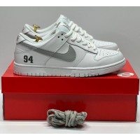 Supreme x Nike SB Dunk Low White Metallic Silver
