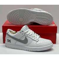 Supreme x Nike SB Dunk Low White Metallic Silver