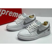 Supreme x Nike SB Dunk Low White Metallic Silver