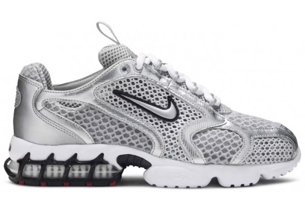 Stussy x Nike Air Zoom Spiridon Cage 2 Metallic Silver