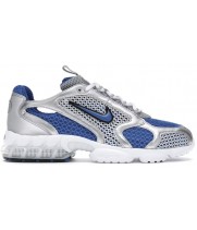 Stussy x Nike Air Zoom Spiridon Cage 2 Metallic Silver Varsity Royal
