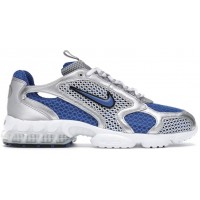 Stussy x Nike Air Zoom Spiridon Cage 2 Metallic Silver Varsity Royal