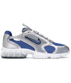 Stussy x Nike Air Zoom Spiridon Cage 2 Metallic Silver Varsity Royal