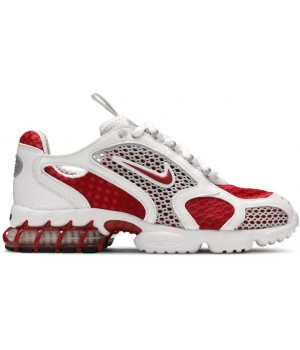 Stussy x Nike Air Zoom Spiridon Cage 2 White and Red