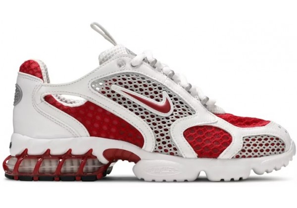 Stussy x Nike Air Zoom Spiridon Cage 2 White and Red