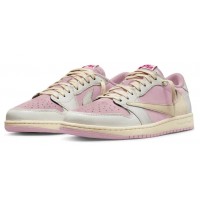 Nike x Travis Scott x Air Jordan 1 Low Sail Shy Pink